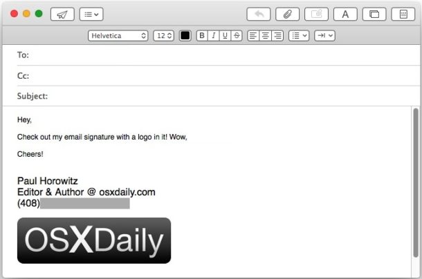 can i scan my signiture for an email on my mac in mail